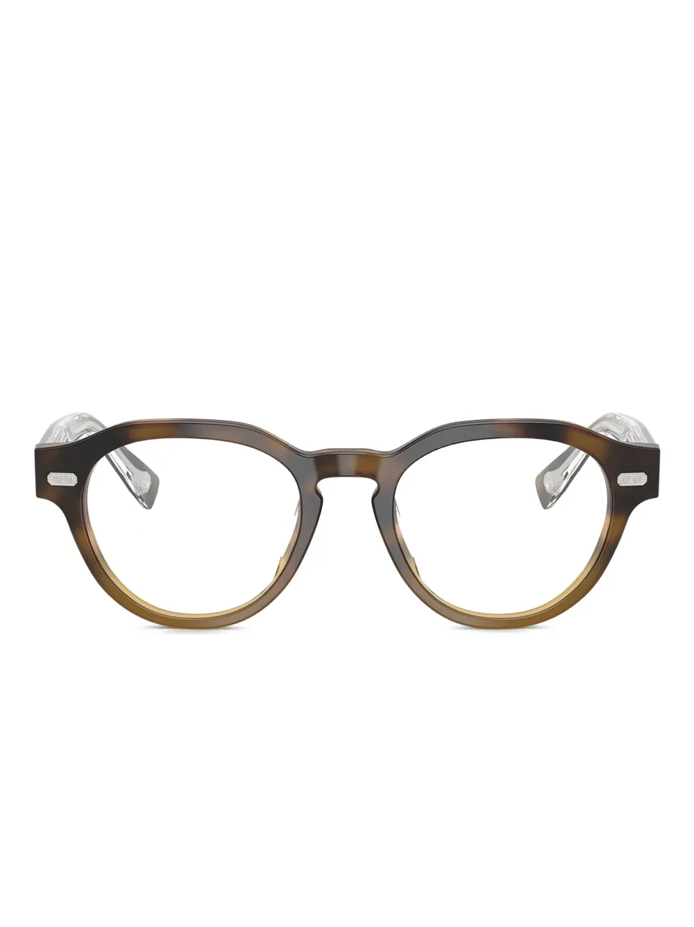 Brunello Cucinelli Bril met rond montuur Bruin