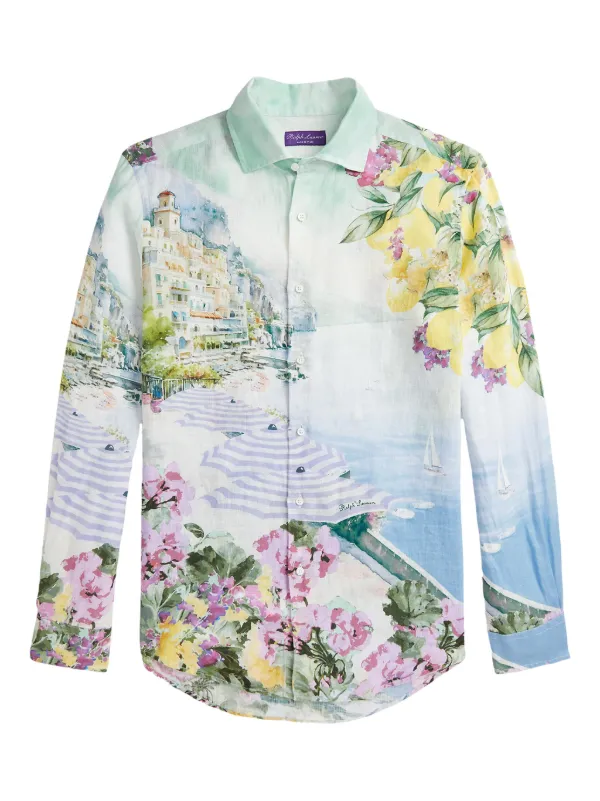 Ralph Lauren Purple Label リネンシャツ | ブルー | FARFETCH JP