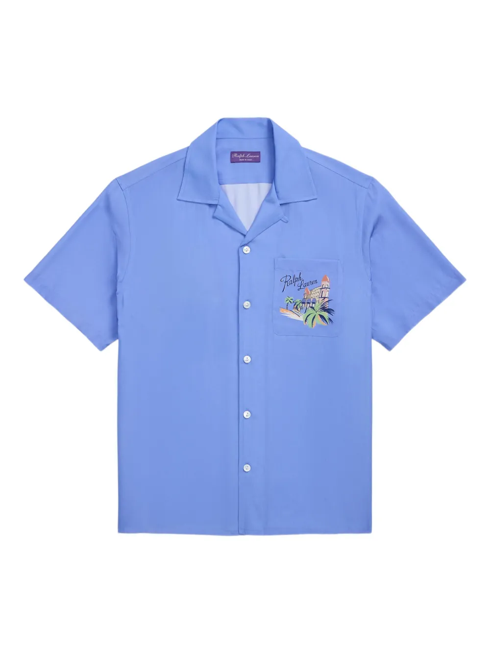 Ralph Lauren Purple Label Overhemd met logoprint Blauw