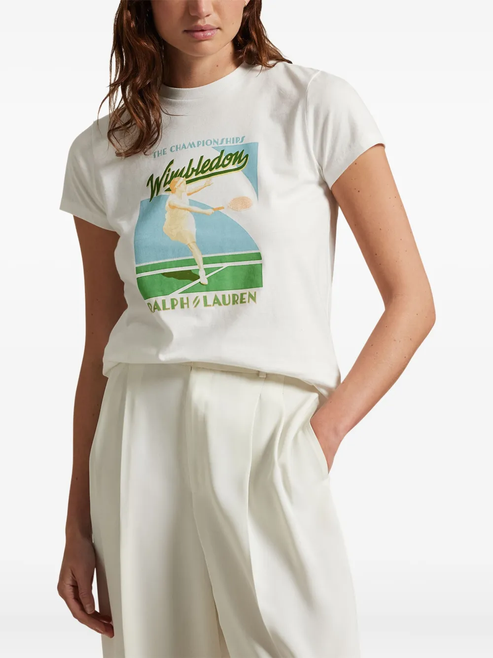 Polo Ralph Lauren Wimbledon T-shirt met grafische print Wit