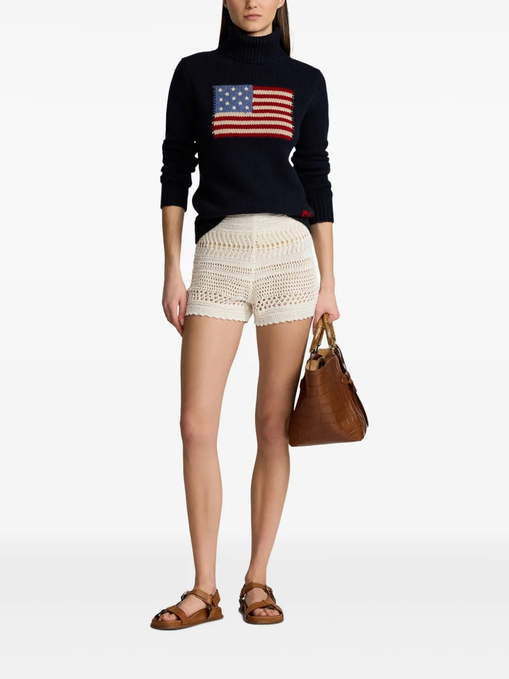 Ralph Lauren Collection Gehaakte shorts Beige