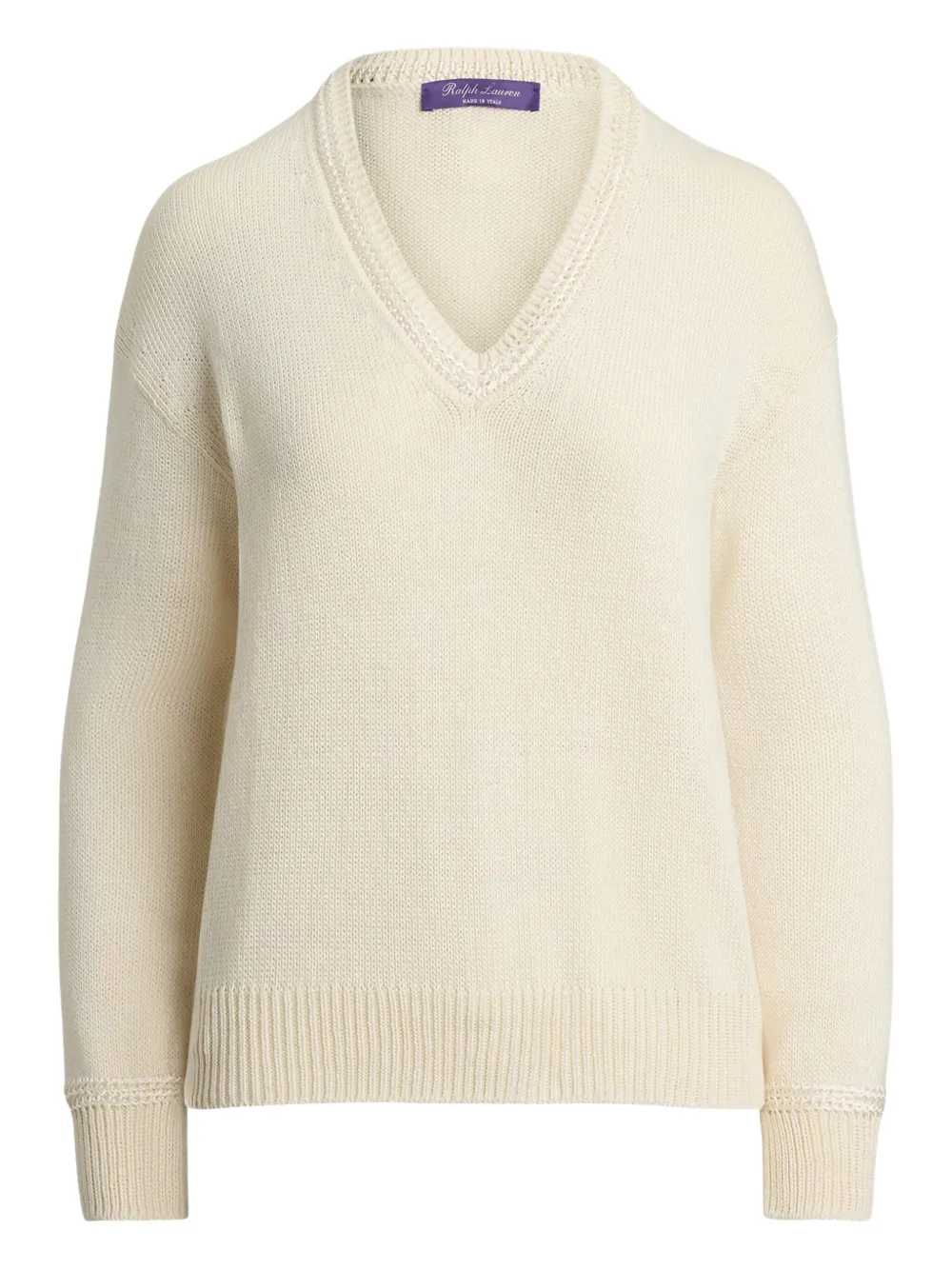 V-neck knitted jumper