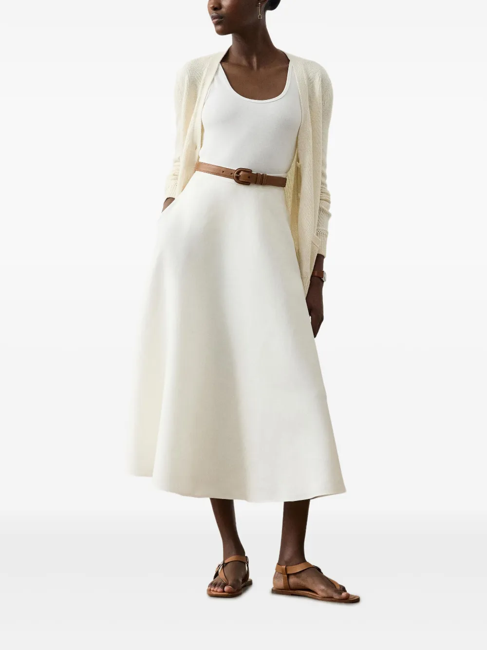 Ralph Lauren Collection A-lijn midi-rok Beige