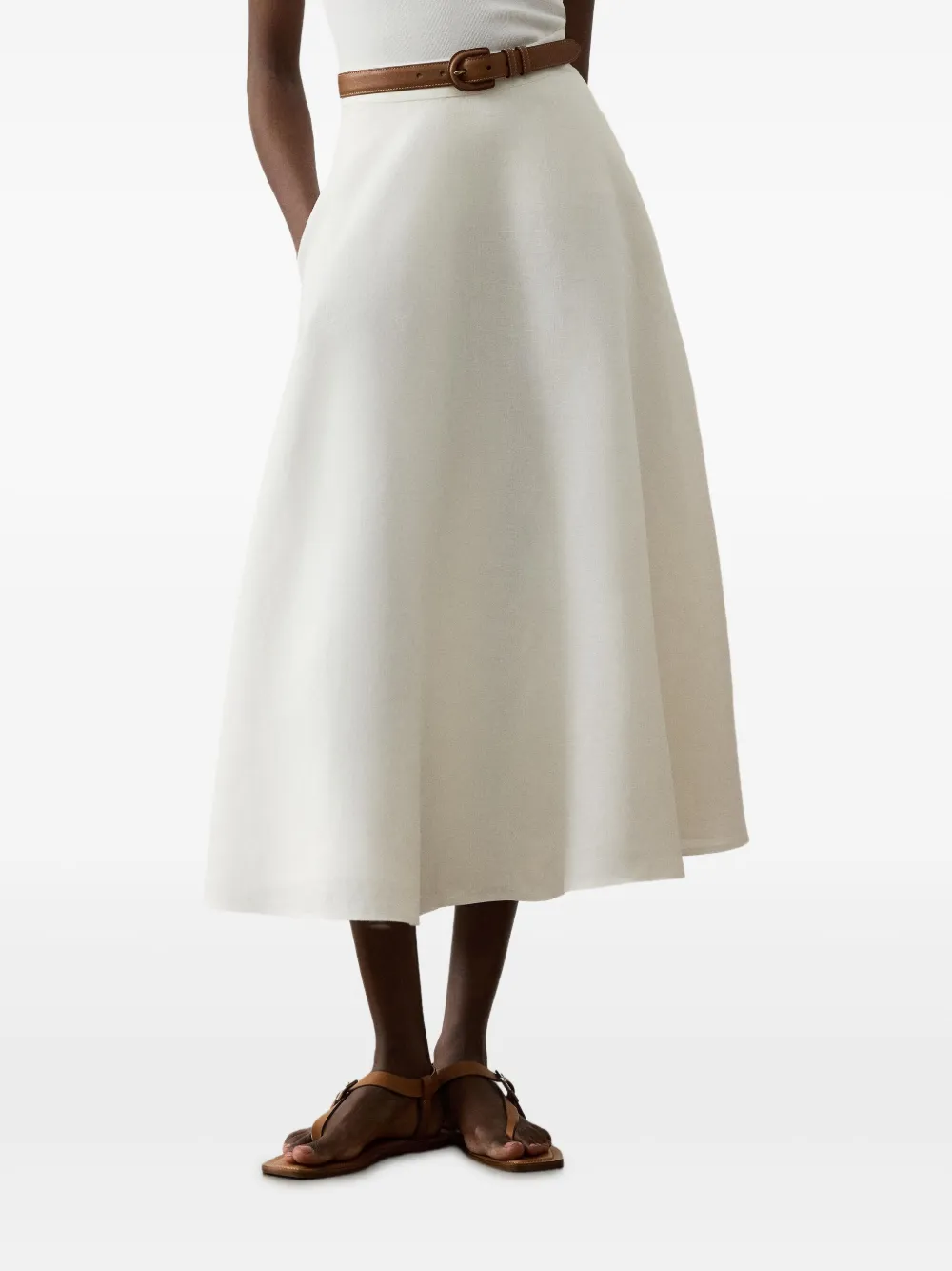 Ralph Lauren Collection A-lijn midi-rok Beige