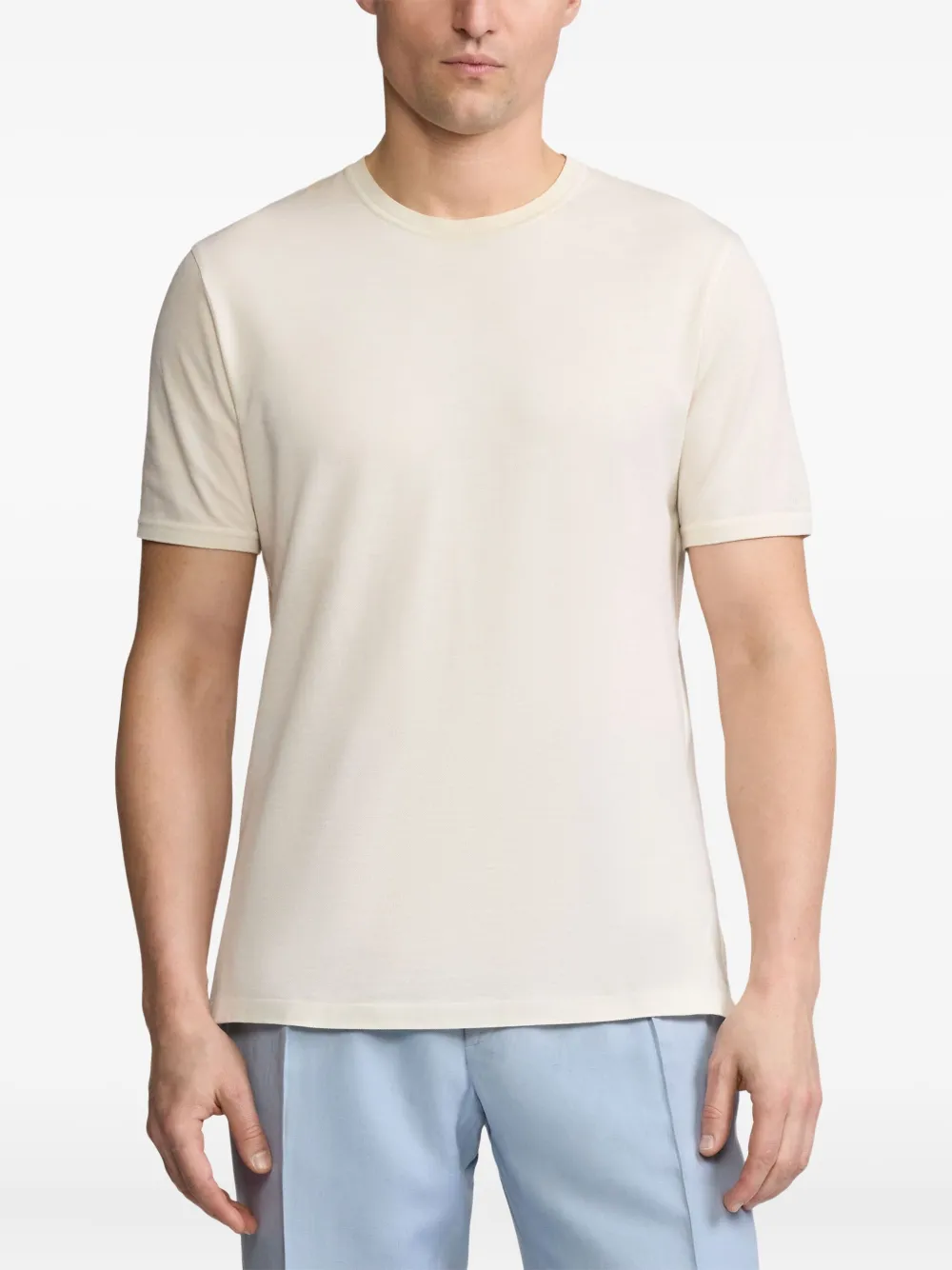 Ralph Lauren Purple Label T-shirt met ronde hals en korte mouwen Beige
