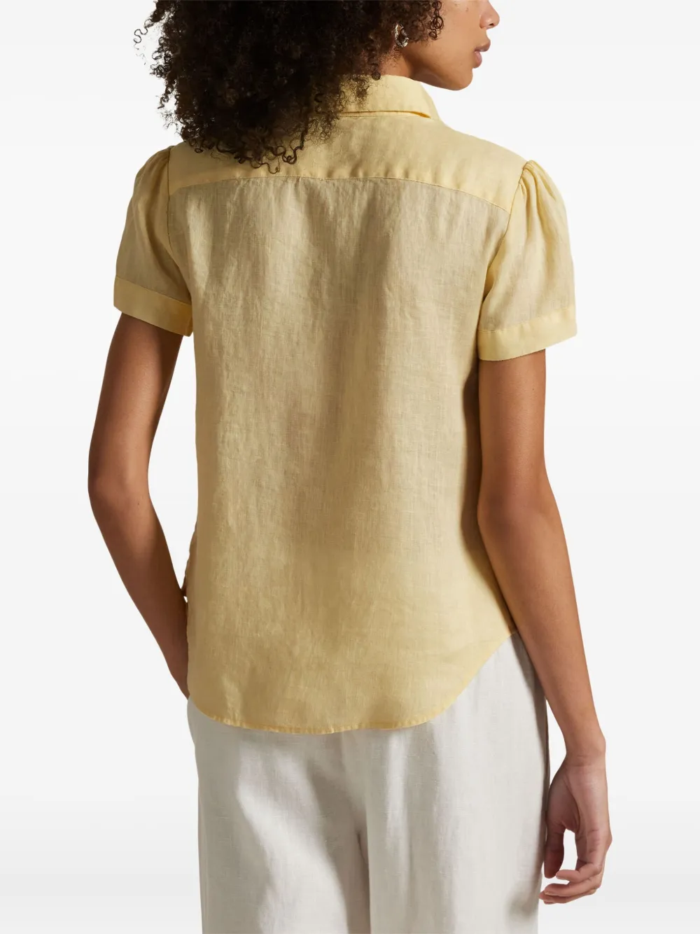 Polo Ralph Lauren Blouse met korte mouwen en knopen Geel