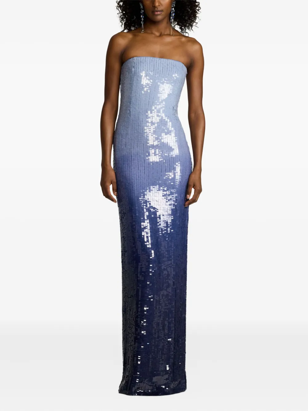 RALPH LAUREN STRAPLESS SEQUIN-EMBELLISHED GOWN