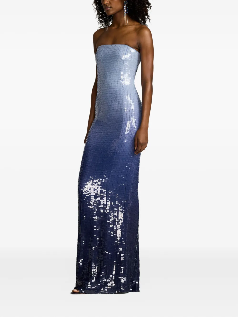 RALPH LAUREN STRAPLESS SEQUIN-EMBELLISHED GOWN