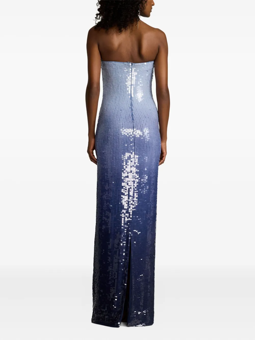 RALPH LAUREN STRAPLESS SEQUIN-EMBELLISHED GOWN