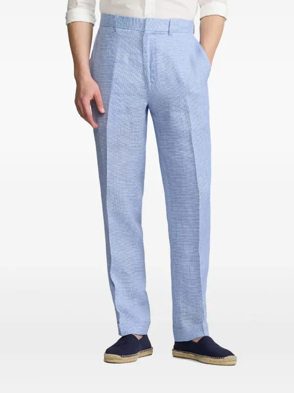 Ralph Lauren Purple Label Linen Trousers | Blue | FARFETCH Ralph Lauren Purple Label Linen Trousers | Blue | FARFETCH