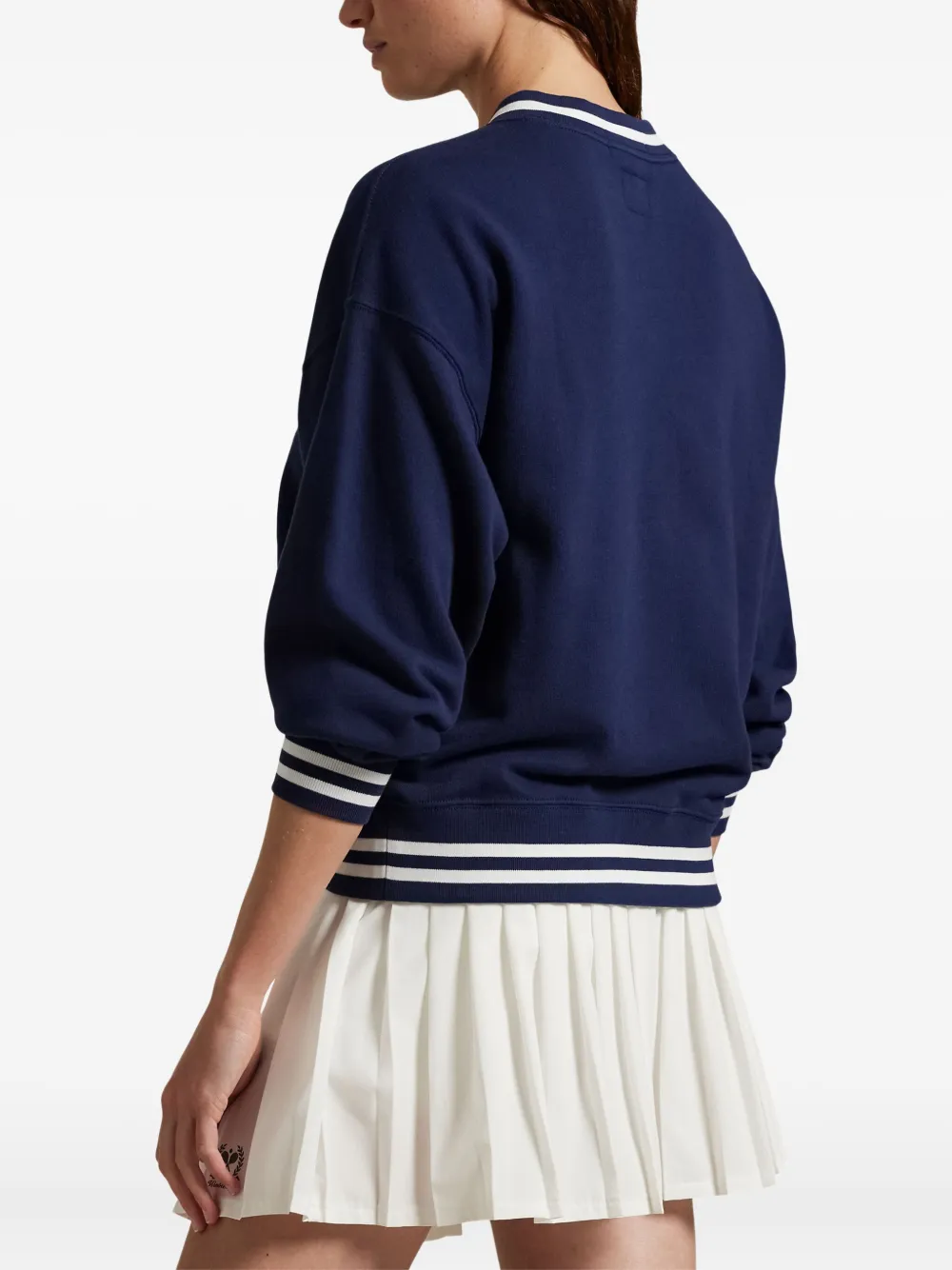 Polo Ralph Lauren Sweater met V-hals en borduurwerk Blauw