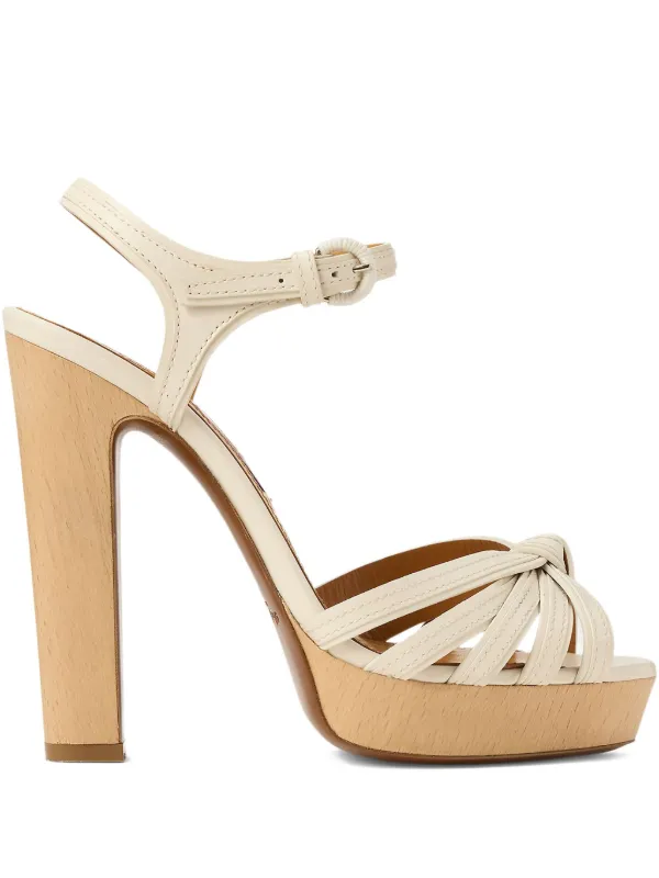 Ralph Lauren Collection 125mm Kieran Heeled Sandals in Neutrals