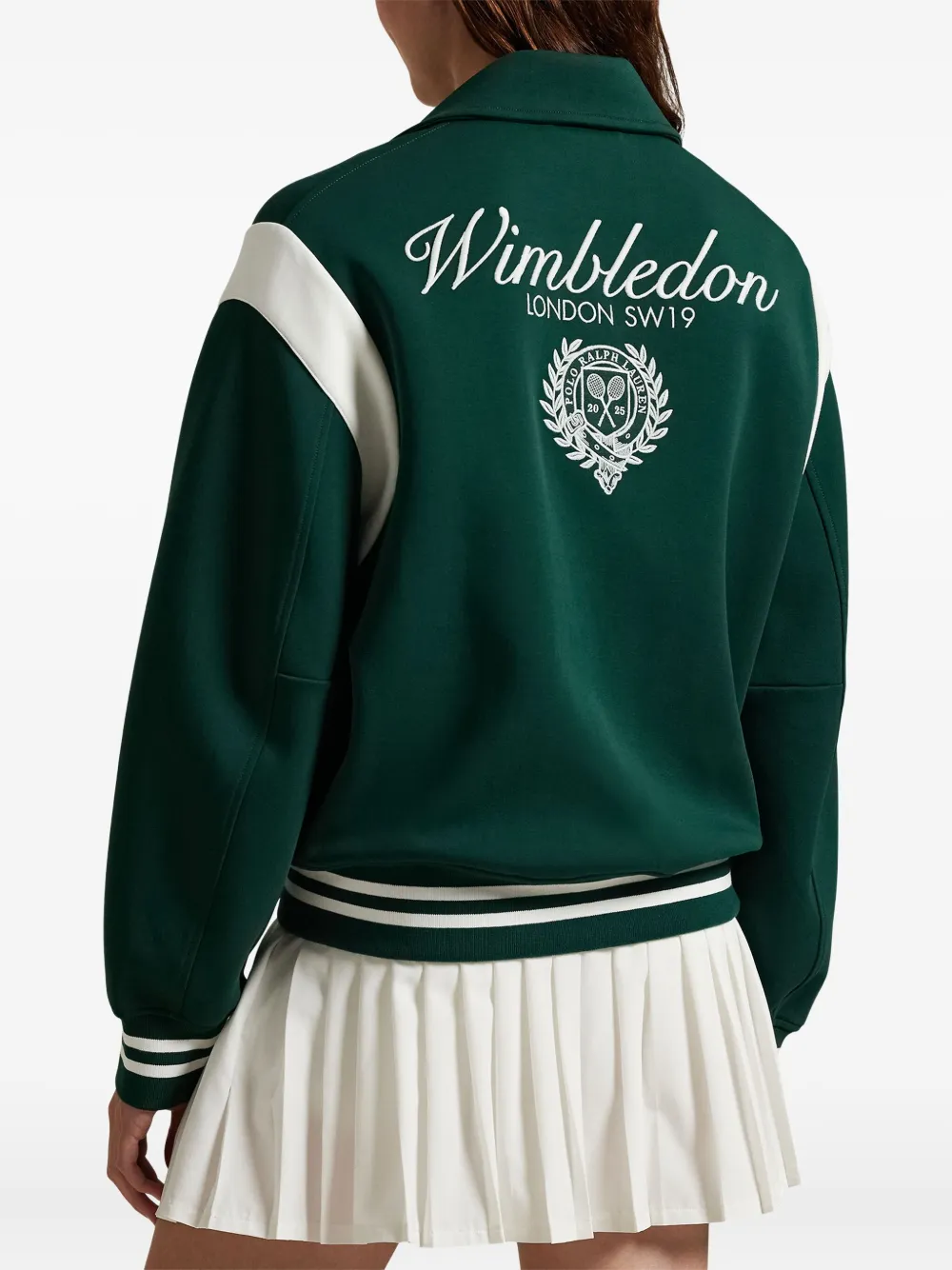 Shop Polo Ralph Lauren Contrasting-panel Varsity Jacket