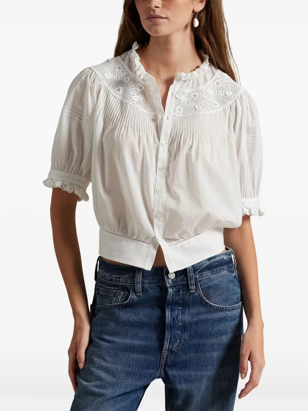 Polo Ralph Lauren Blouse met pofmouwen Wit