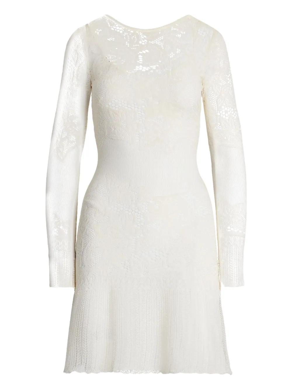 Ralph Lauren Collection Midi-jurk met geborduurd kant Beige