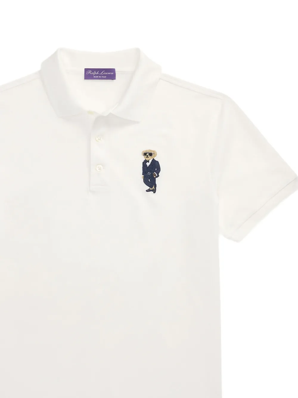 Ralph Lauren Purple Label embroidered polo shirt - Wit