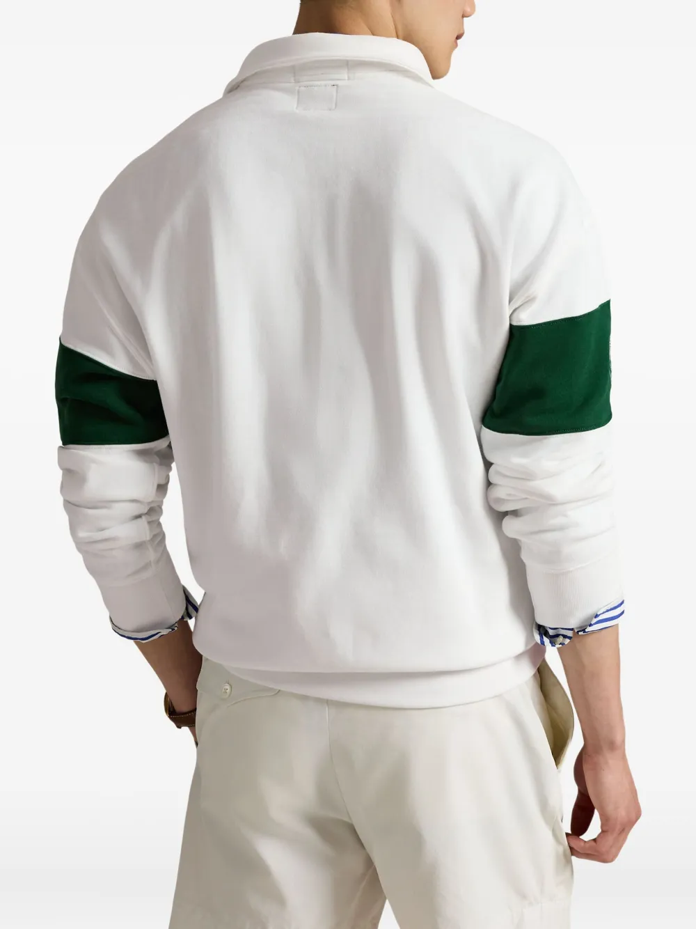Polo Ralph Lauren x Wimbledon sweater met korte rits Wit