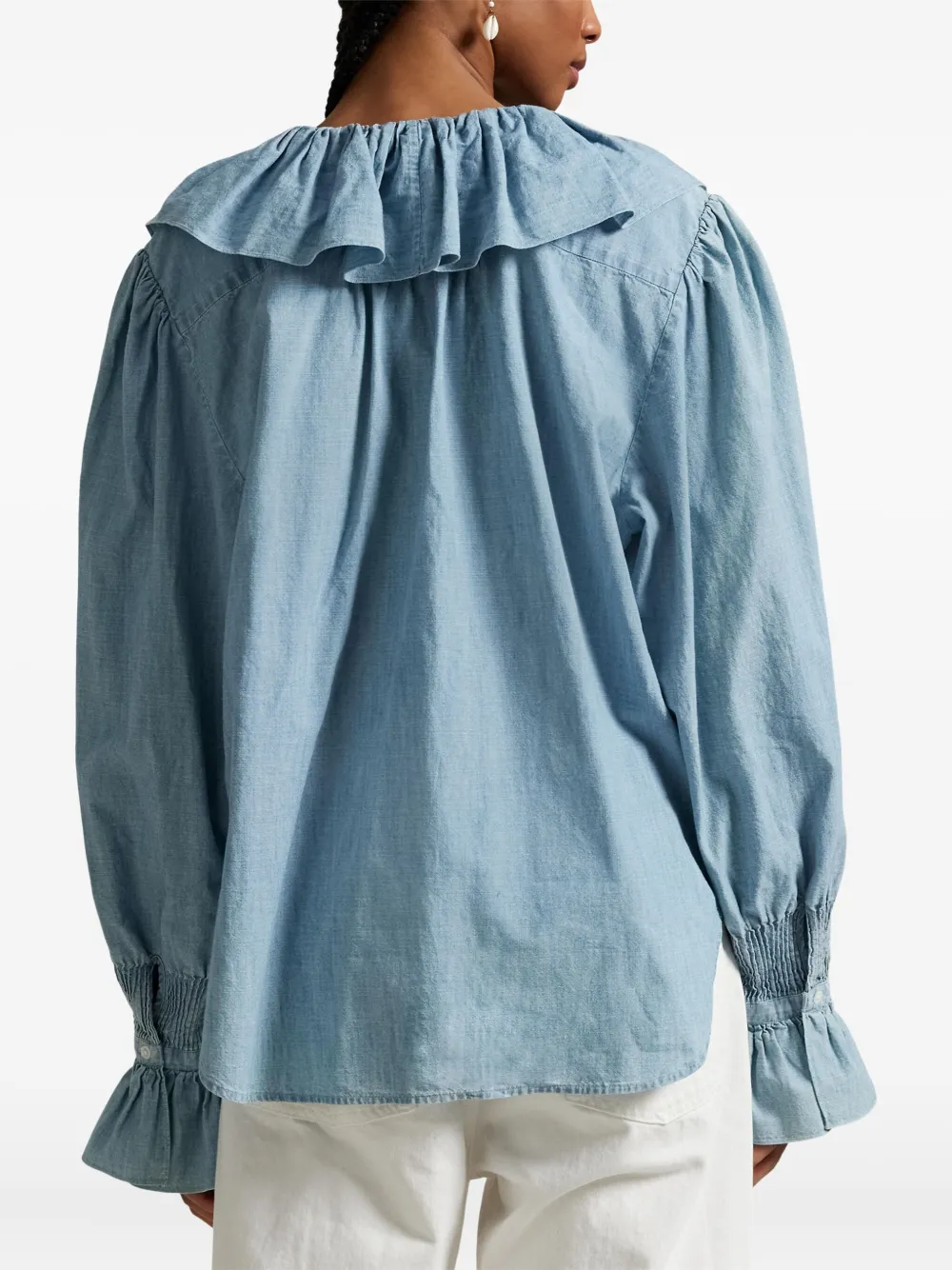 Polo Ralph Lauren Blouse met ruches Blauw