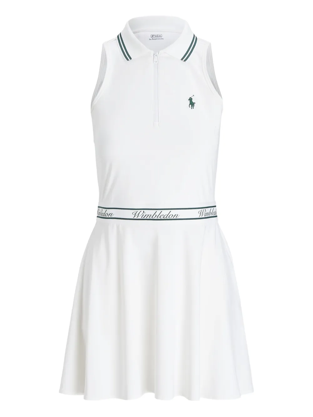 Polo Ralph Lauren Mouwloze jurk met polokraag Wit