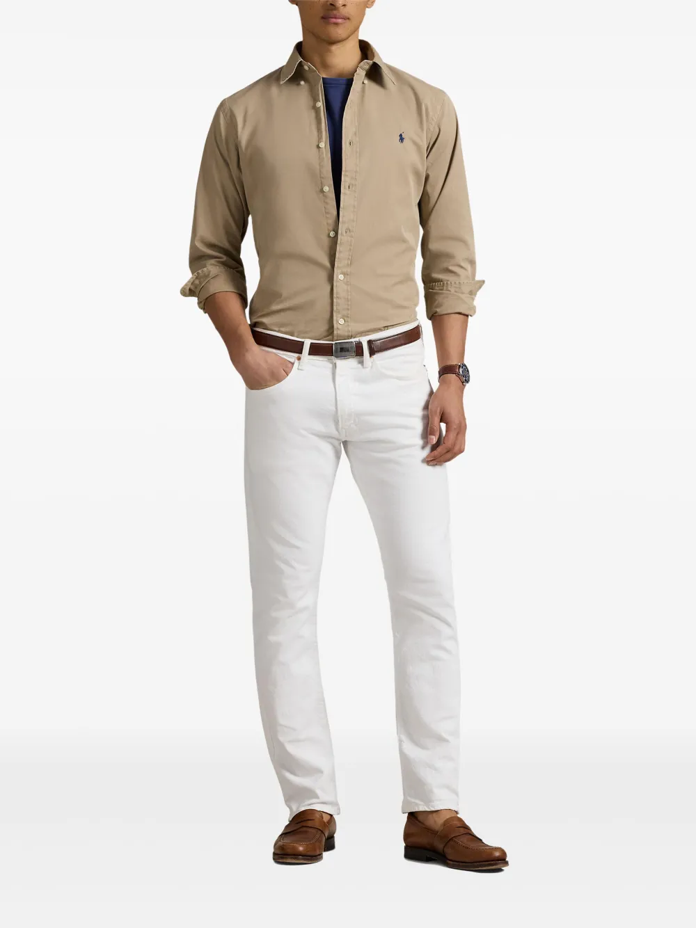 Polo Ralph Lauren Popeline overhemd Bruin