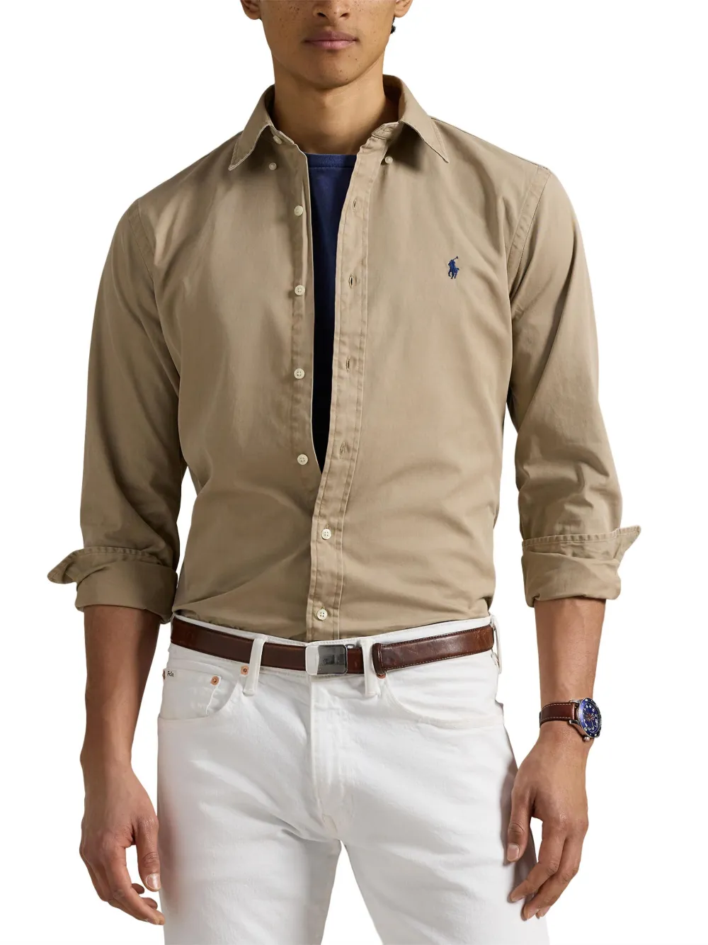 Polo Ralph Lauren Popeline overhemd Bruin