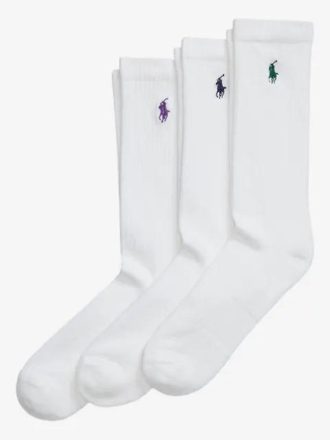 Polo Ralph Lauren calcetines con logo bordado (pack de 3)