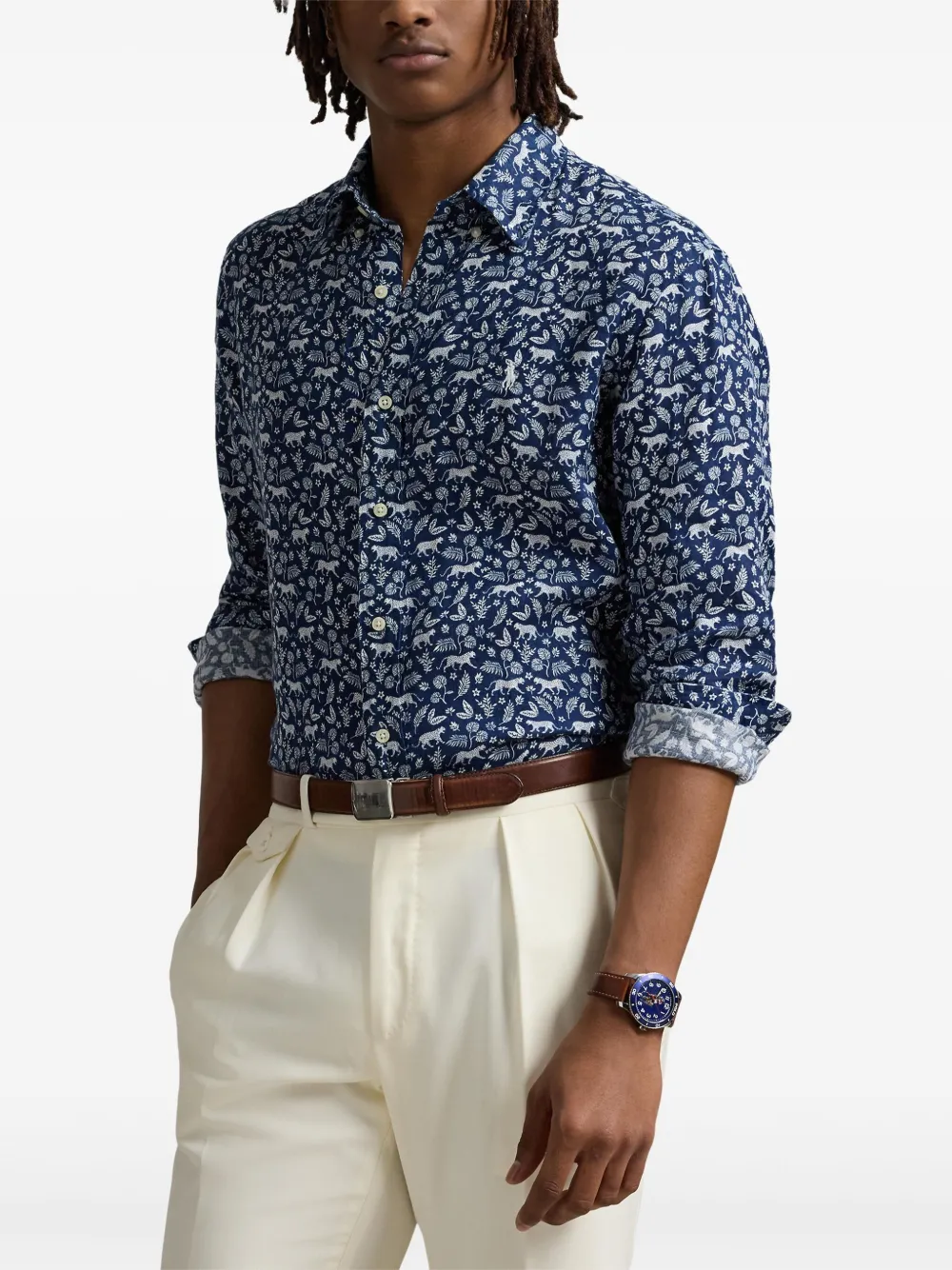 Polo Ralph Lauren Linnen overhemd Blauw