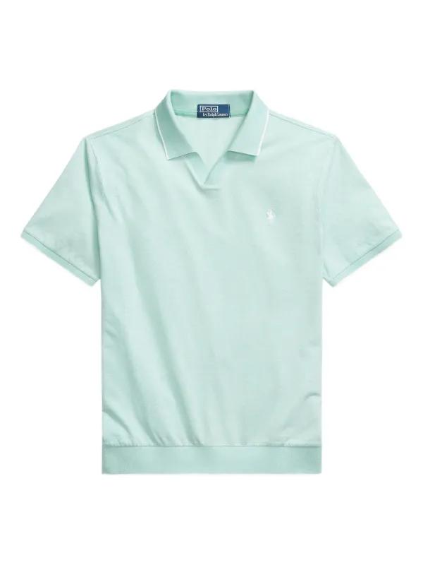 Polo Ralph Lauren Jacquard Mesh Polo Shirt Blue FARFETCH IN