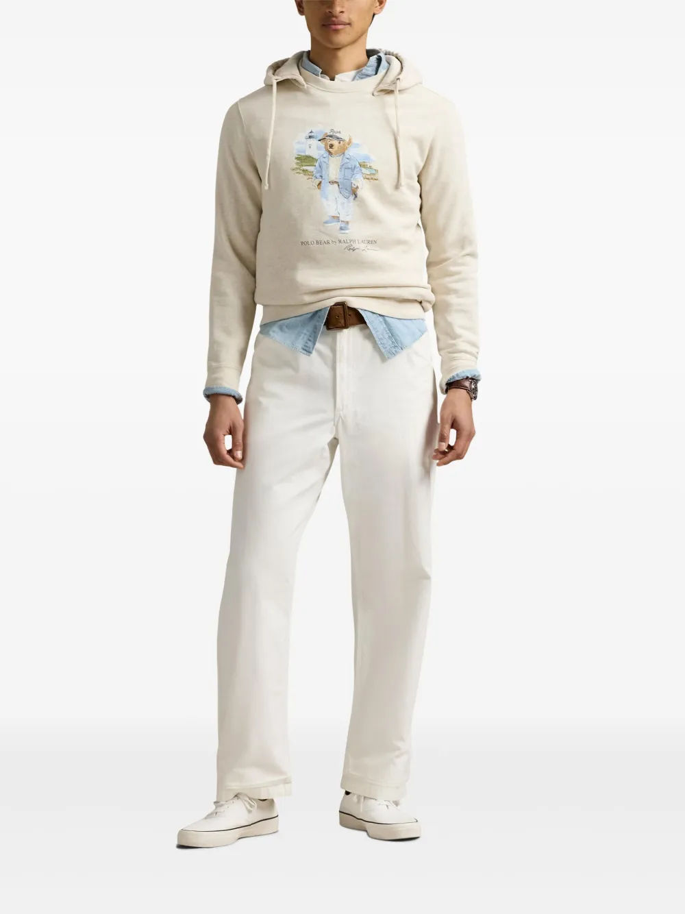 Polo Ralph Lauren Hoodie met teddybeerprint Beige