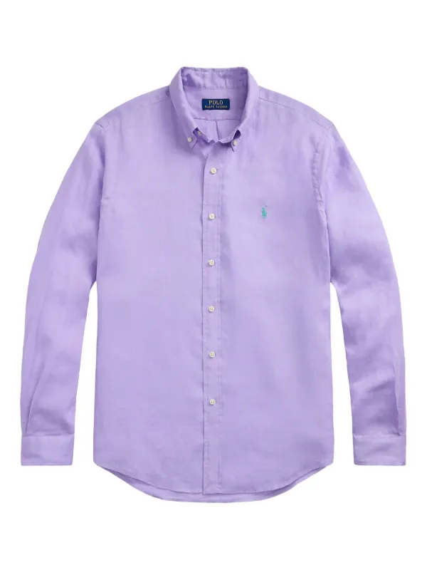 ラルフローレン　リネン　麻　パープル　シャツ Polo Ralph Lauren リネンシャツ | パープル | FARFETCH JP