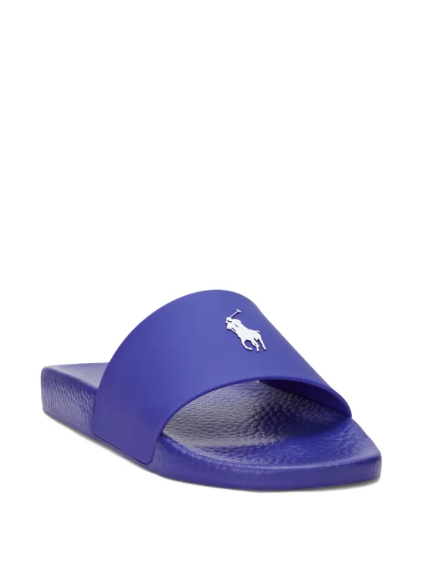 新品Polo Ralph Lauren ロゴラバースライド26cm イージー Polo Ralph Lauren Logo Slides | Blue | FARFETCH