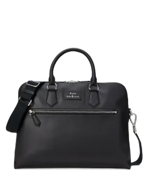 Polo Ralph Lauren レザートリム キャンバス PCバッグ | ブラウン