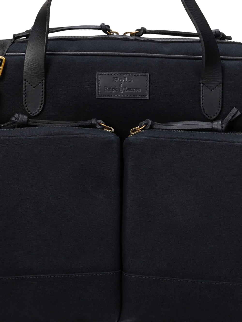 Polo Ralph Lauren Laptoptas met leren afwerking Zwart