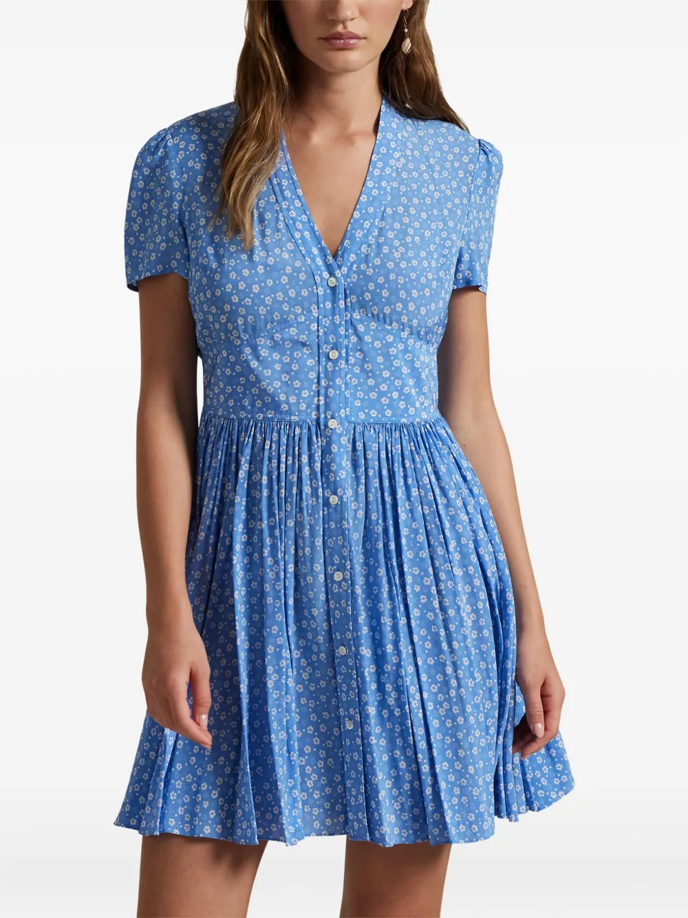 Polo Ralph Lauren Mini-jurk met bloemenprint Blauw