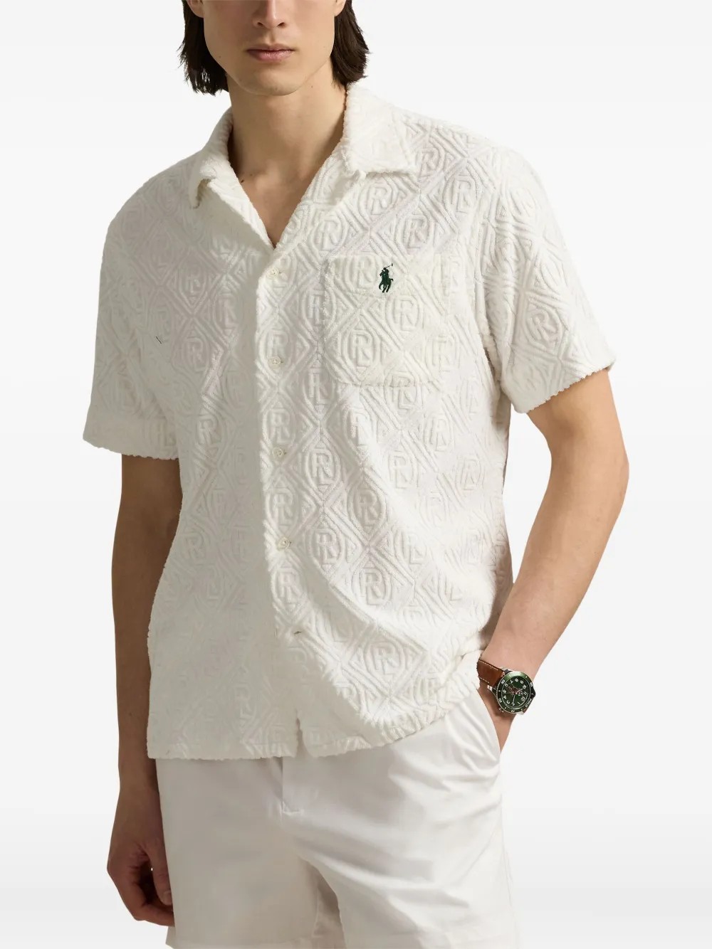 Polo Ralph Lauren x Wimbeldon overhemd met logo-reliëf Wit