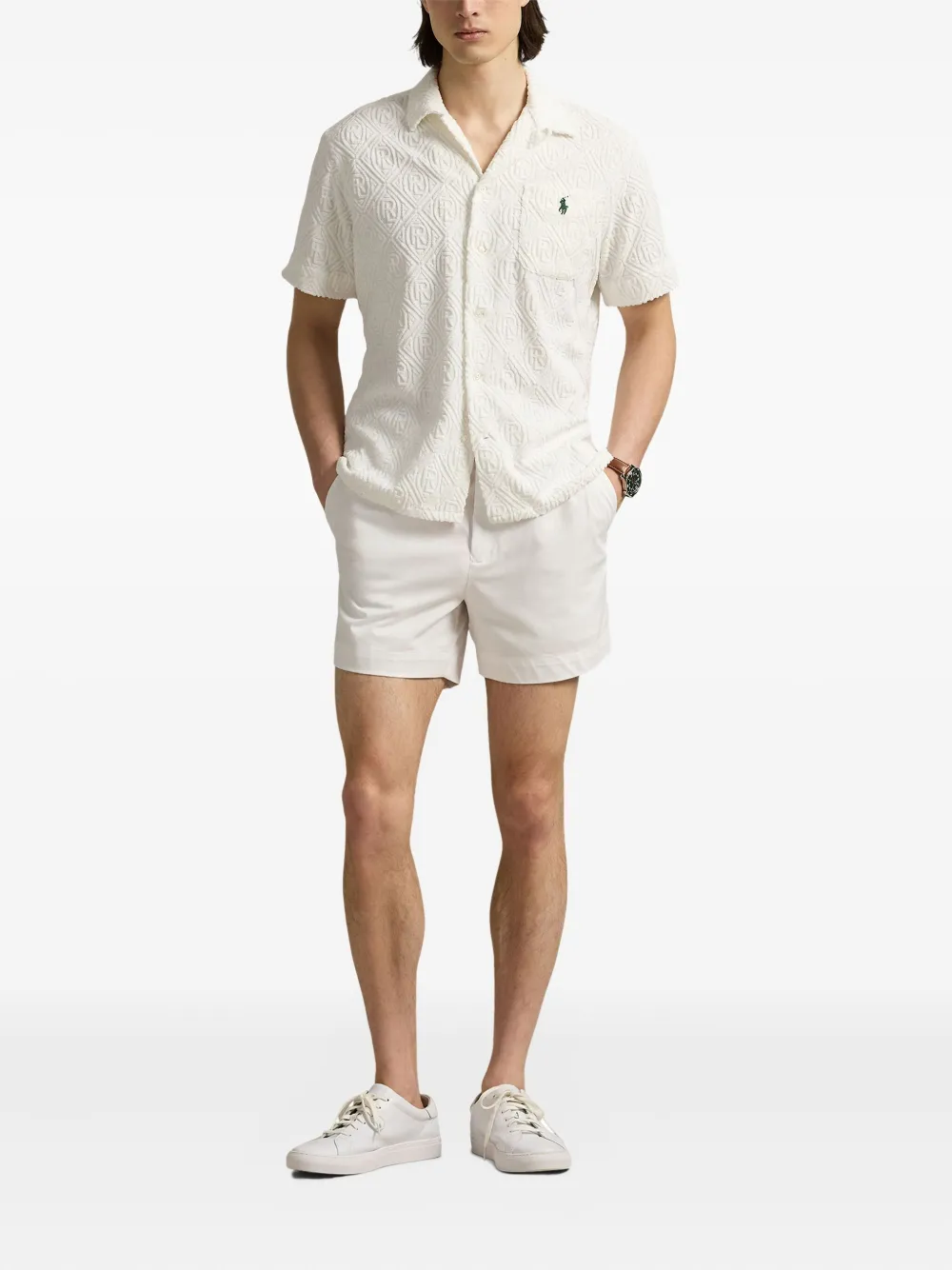 Polo Ralph Lauren x Wimbeldon overhemd met logo-reliëf Wit