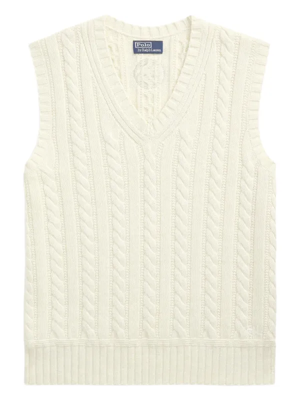Polo Ralph Lauren ケーブルニット ベスト | ホワイト | FARFETCH JP