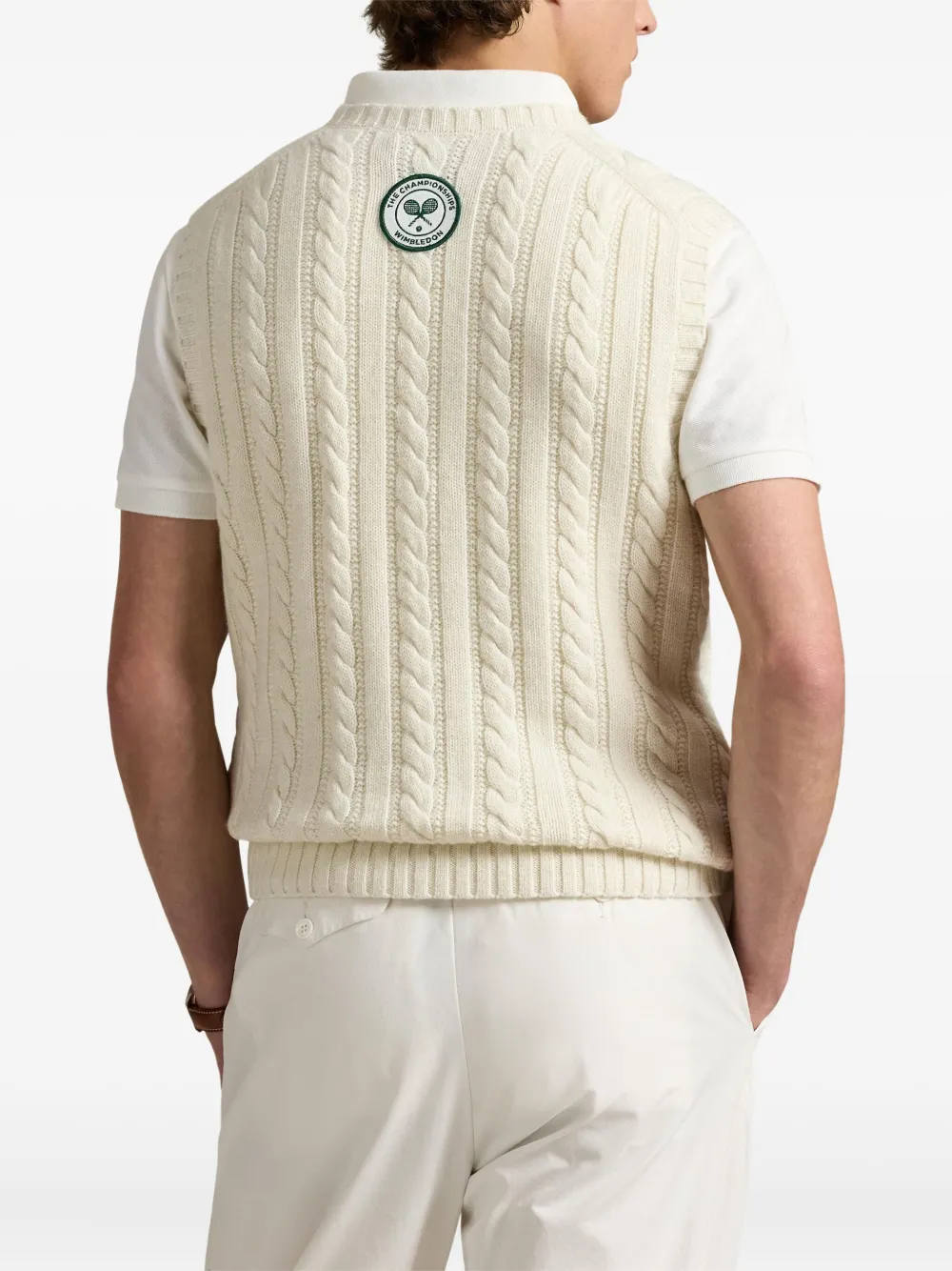 Polo Ralph Lauren Kabelgebreide spencer Wit