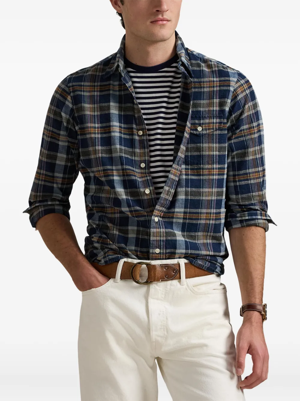 Polo Ralph Lauren Katoenen overhemd met Madras-ruit Blauw