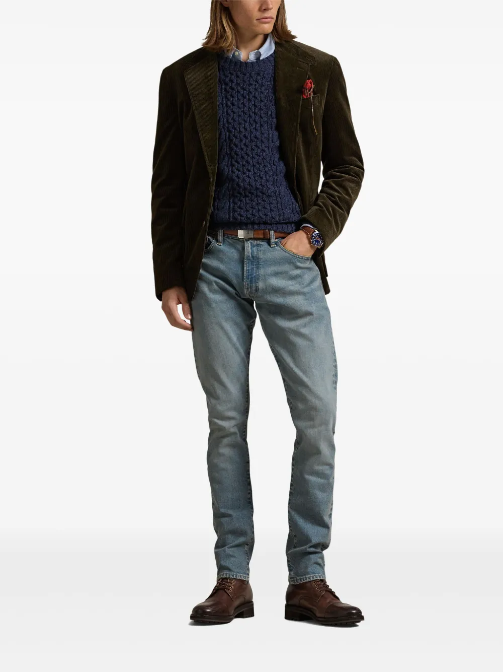 Polo Ralph Lauren Jeans met gesmockt detail Blauw