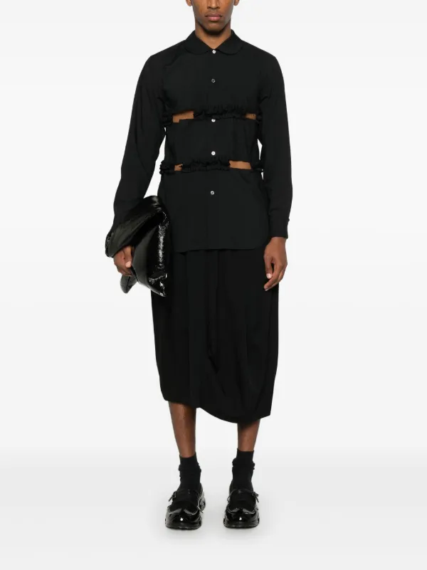 Black Comme Des Garçons ラッフルトリム シャツ | ブラック | FARFETCH JP
