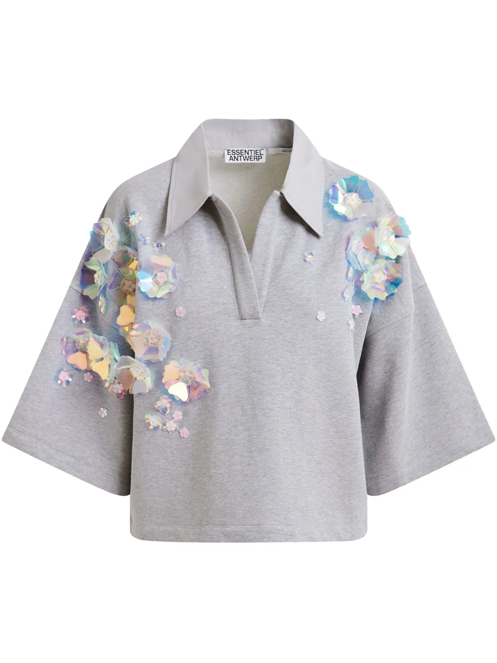 Essentiel Antwerp Sweater met print Grijs