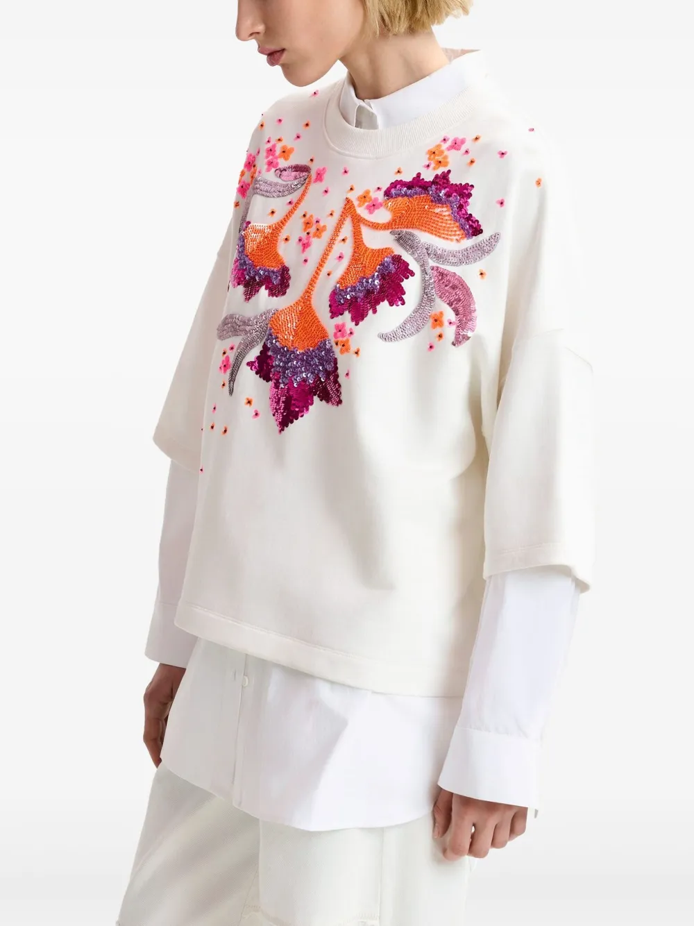 Essentiel Antwerp Hotanical sweater Wit