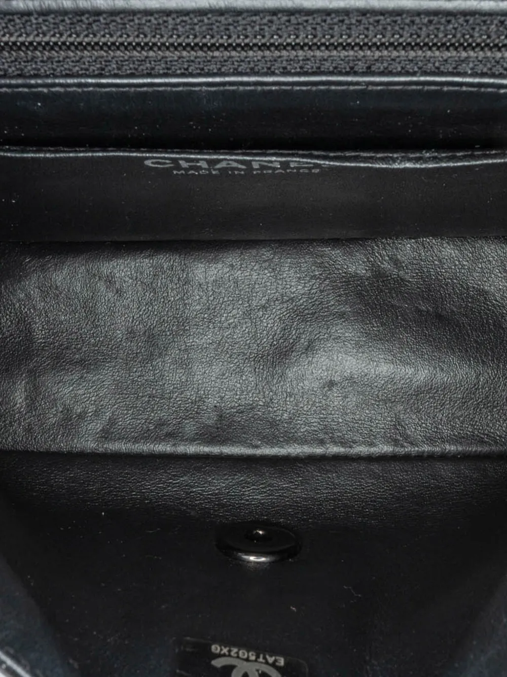 Pre-owned Chanel 2021-2024 Mini Square Classic Patent So Black Single Flap Crossbody Bag