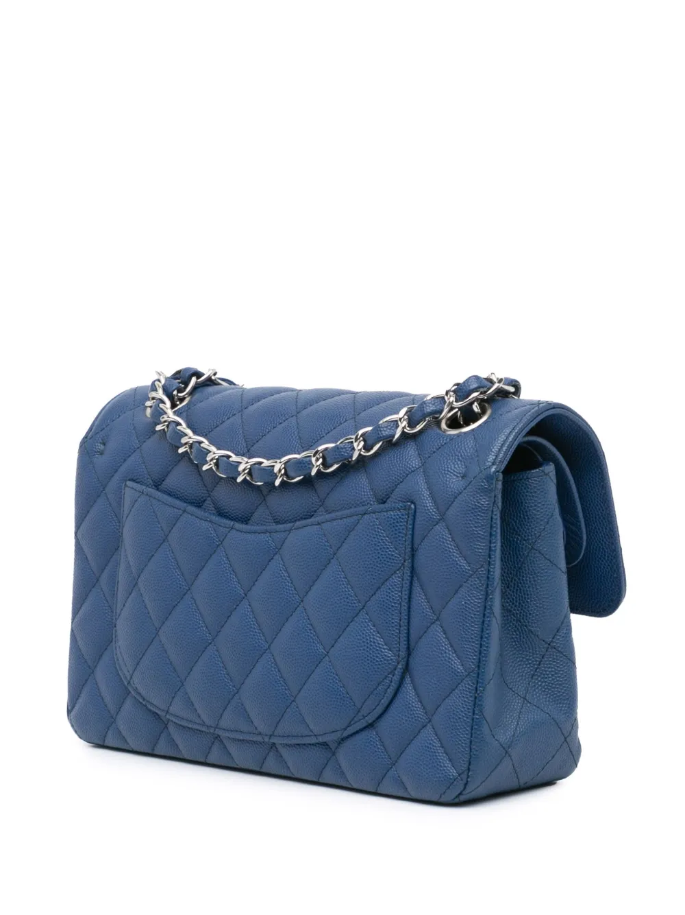 CHANEL Pre-Owned 2018 kleine Classic Caviar Double Flap schoudertas - Blauw