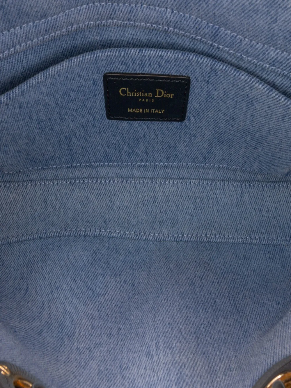 Pre-owned Dior 2022 Small Denim Macrocannage Lady D Joy Satchel In Blue