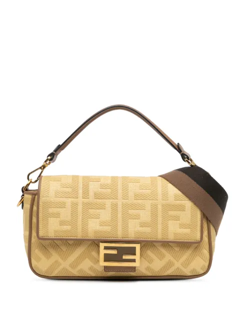 Fendi Pre-Owned 2010-2024 Zucca Embroidered Canvas Baguette satchel