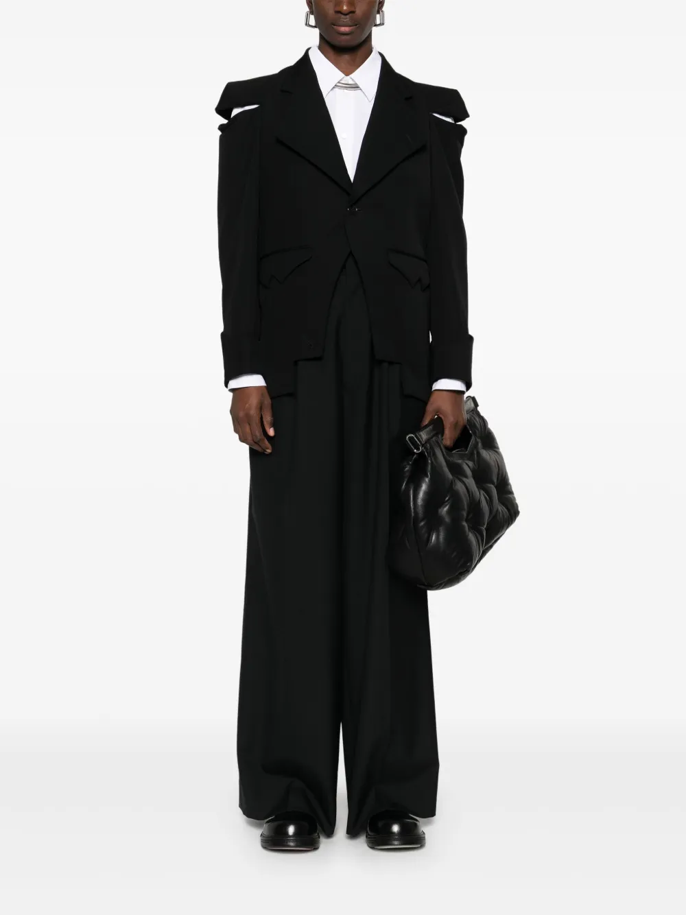 Noir Kei Ninomiya Cut-out Detailed Jacket In Black