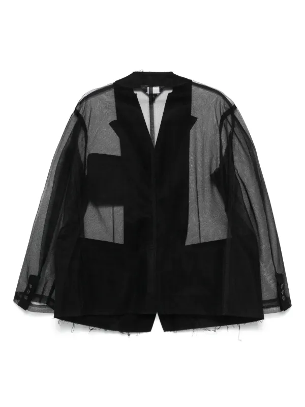 Black Comme Des Garçons Tulle Blazer | Black | FARFETCH