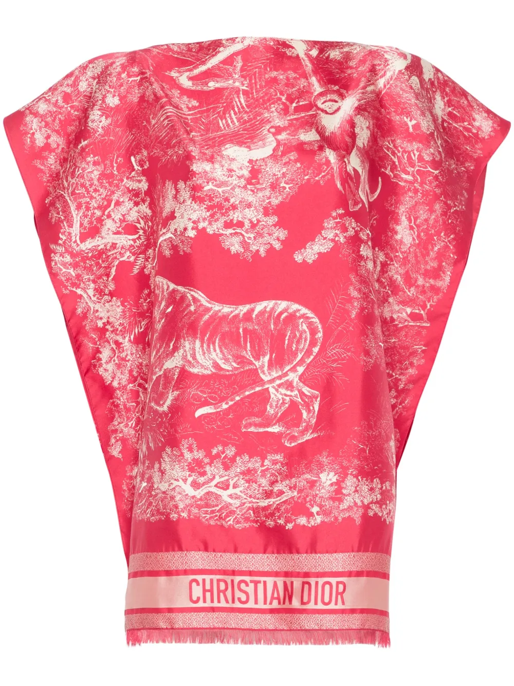 Toile De Jouy-print poncho